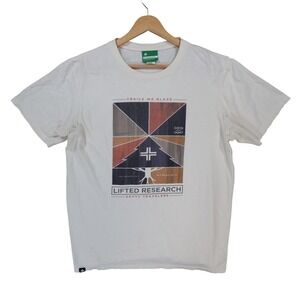 LRG T-Shirt Mens‎ Medium White Cotton Graphic Short Sleeve Trails We Blaze Tee